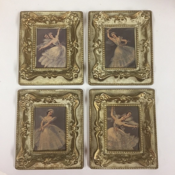 Vintage Other - Mid Century Regency Framed Ballet Set 4 Pictures